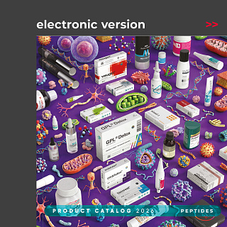 Produktkatalog Peptides 2026. Elektronische Version in englischer Sprache